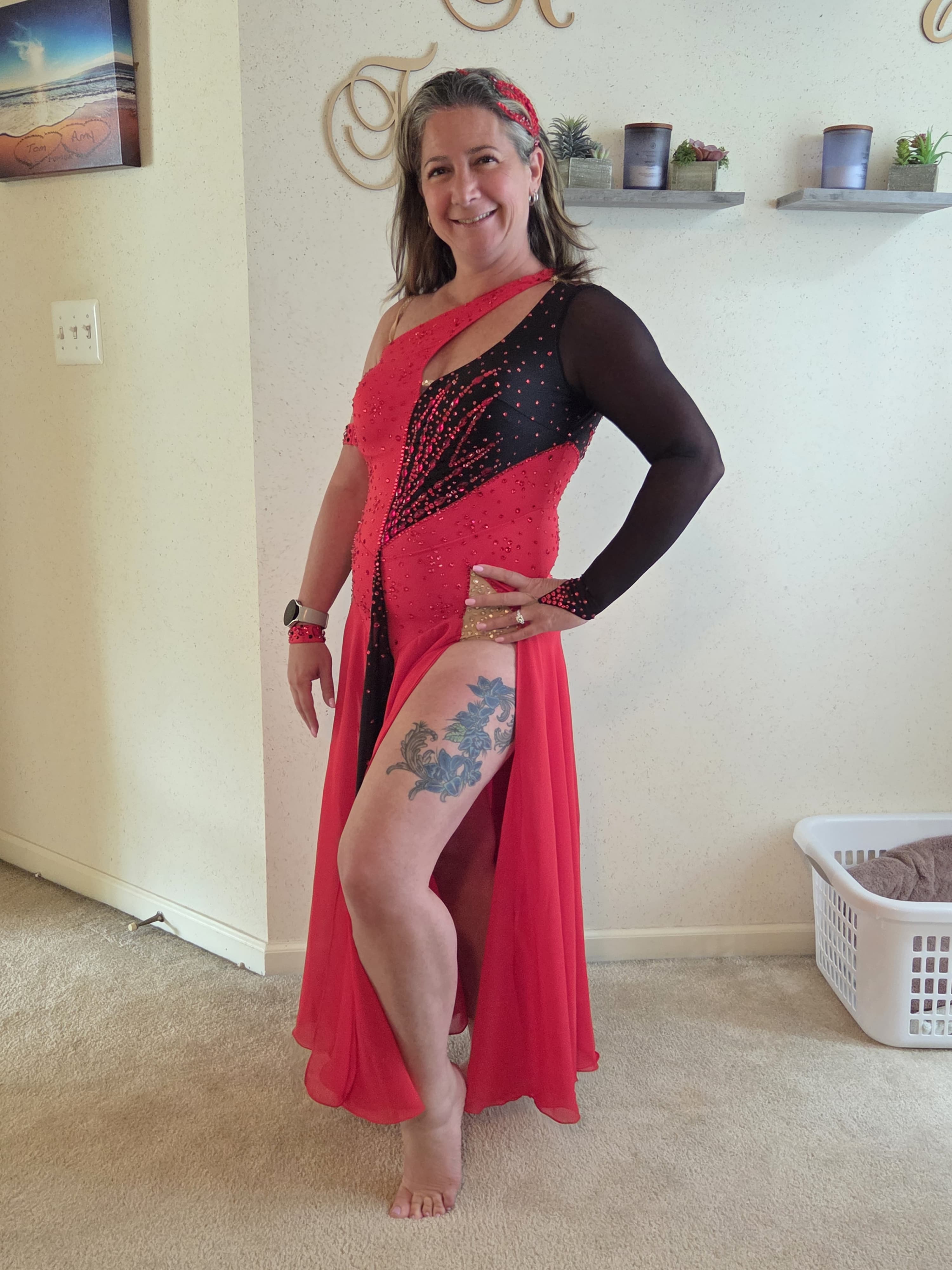 Karen Mitchell in her custom Star Dance dress