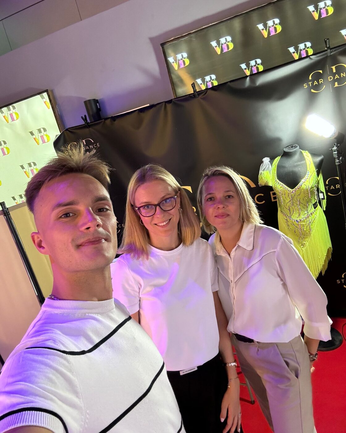The three founders of Star Dance at their competition stand