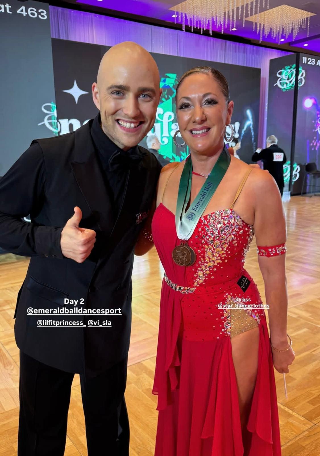 Denise Parker in her custom Star Dance dress