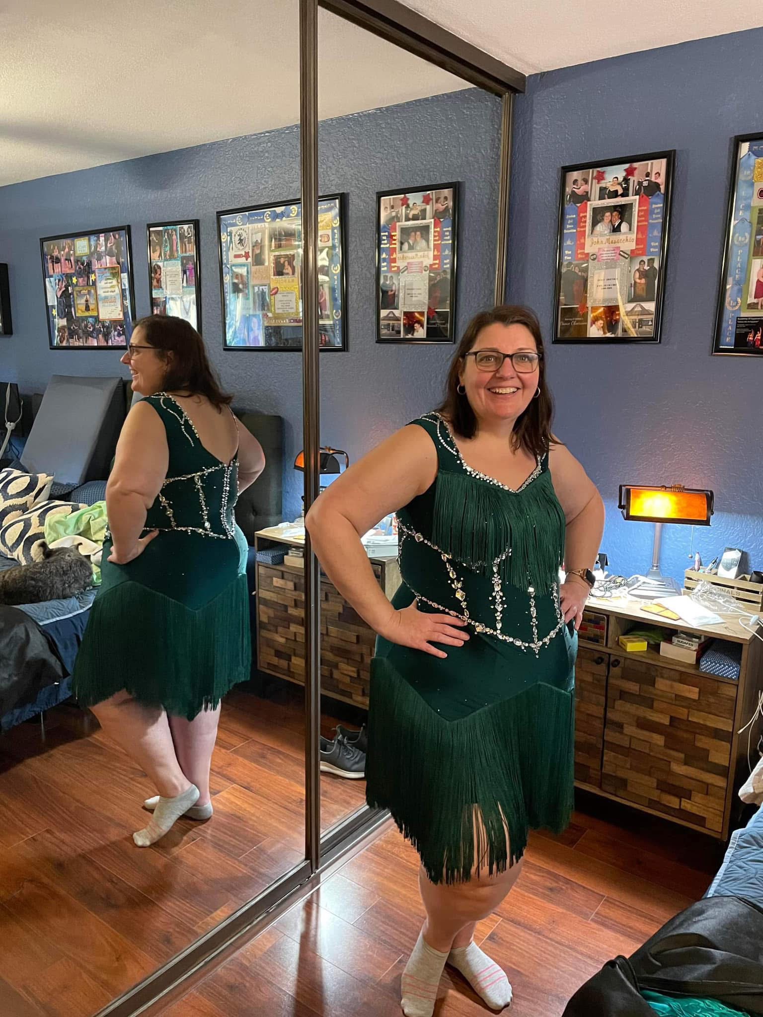 Linda Russo in her custom Star Dance dress
