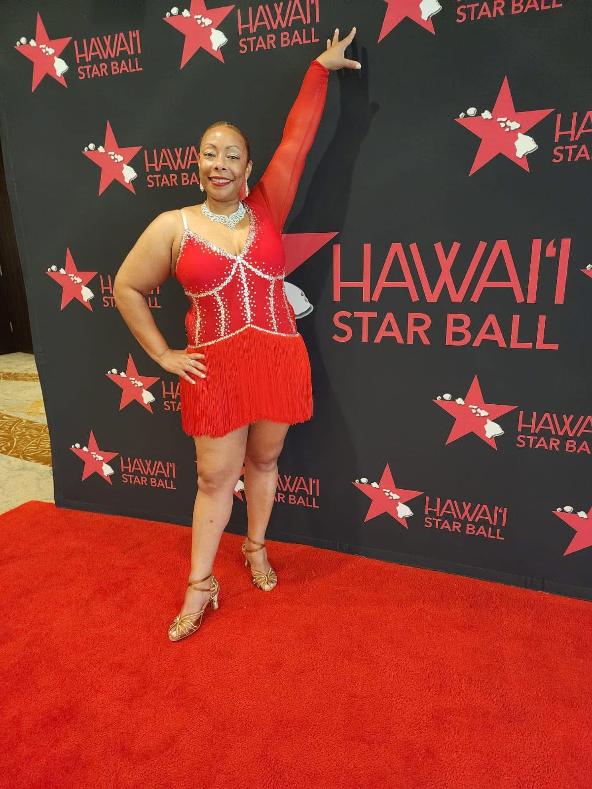 Gloria Bennett in her custom Star Dance dress