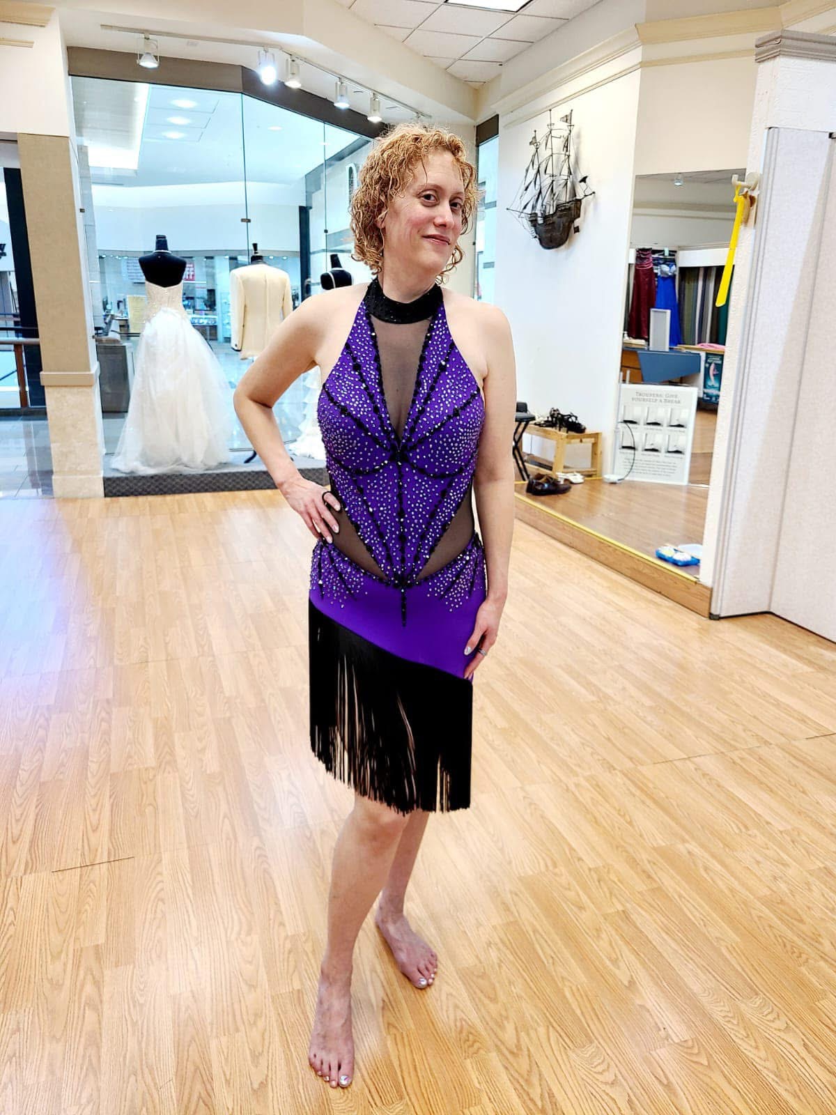 Sandra Klein in her custom Star Dance dress